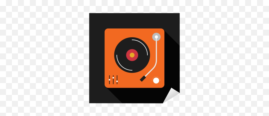 Sticker Retro Vintage Gramophone Flat Design Vector Png Record Player Icon