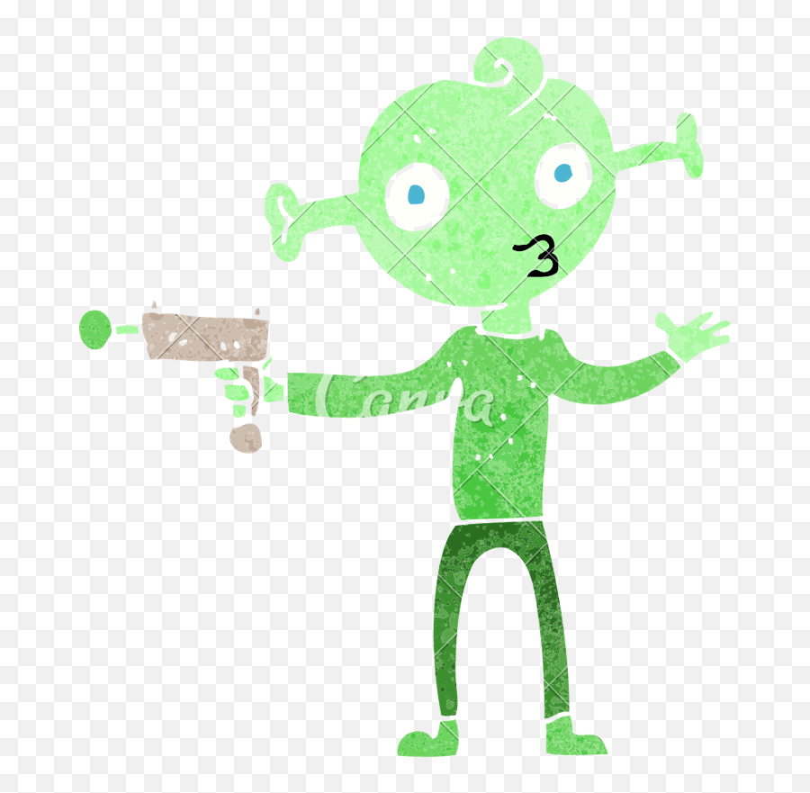 Cartoon Alien With Ray Gun - Icons By Canva Cartoon Png,Ray Gun Png