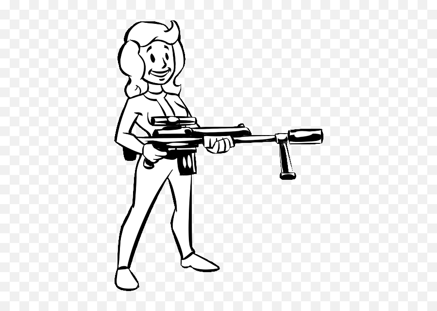 Vault Girl Easy Cartoon Drawings Pip Boy Fallout Art - Vault Boy Black And White Png,Pip Boy Png