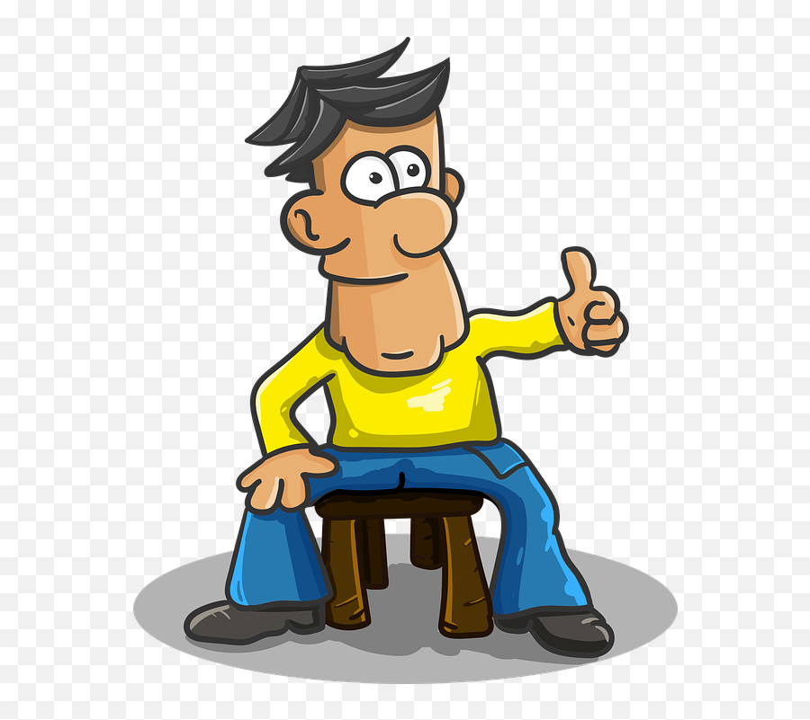 Thumbs Up Sitting Man Png