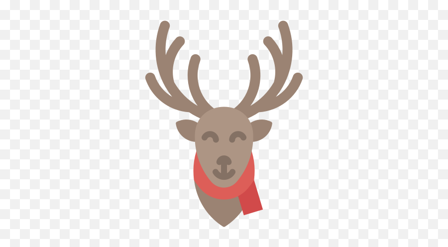 Christmas Deer Head Reindeer Icon - Antler Png,Deer Head Png