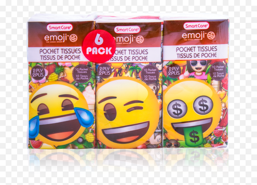 Smart Care Emoji Pocket Facial Tissues 6 Pack - Smiley Png,Emoji Png Pack