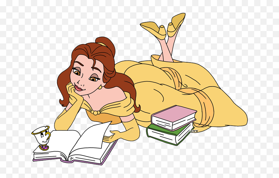 Library Of Belle With Book Picture - Belle Reading Clipart Png,Belle Transparent