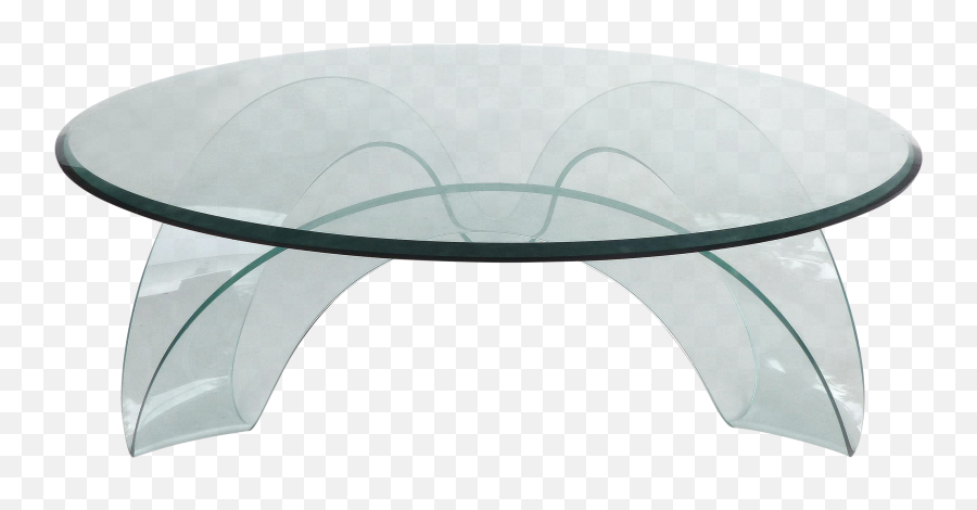 Sculptural Italian Bent Glass Coffee Table By Fiam - Glass Coffee Table Png,Coffee Table Png