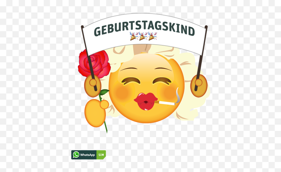 Glückliches Emoji Mit Roten Wangen Und Fröhliche Augen - Whatsapp Png,Rose Emoji Png