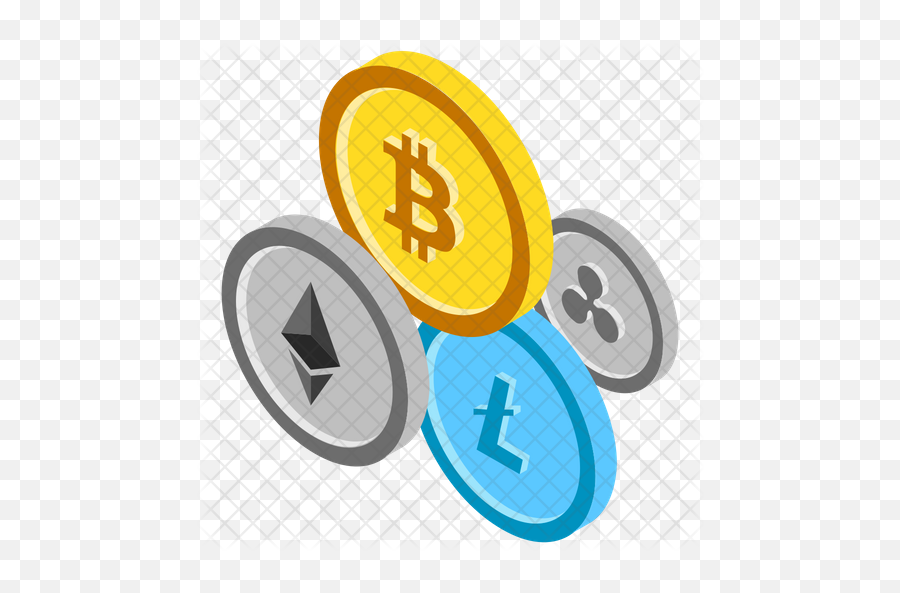 Cryptocurrency Coins Icon Of Isometric Png