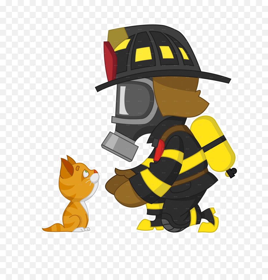 Download Firefighter And Kitten - Firefighter Png,Firefighter Png