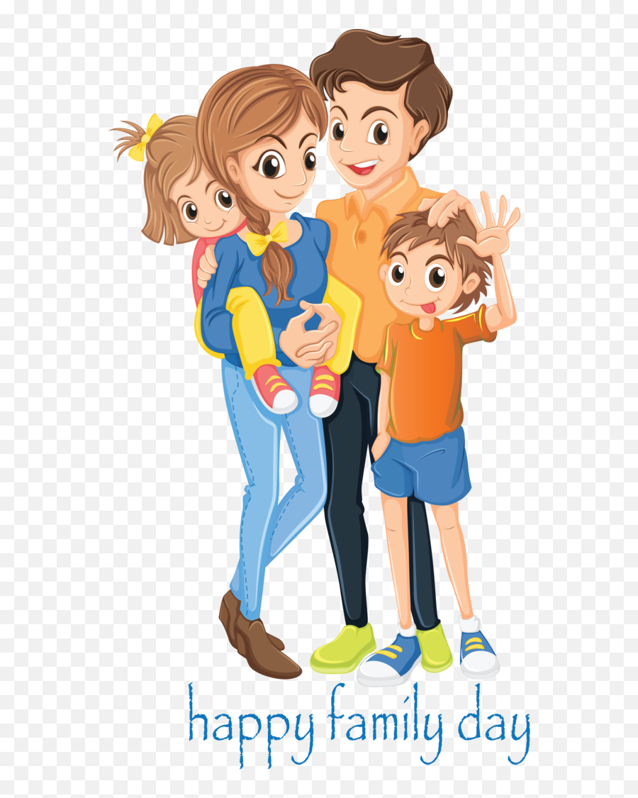 Download Transparent Family Day Cartoon People Interaction - Animated Happy Family Day Png,Happy People Png