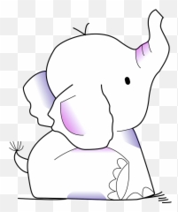 Cute Baby Elephant Clipart - png