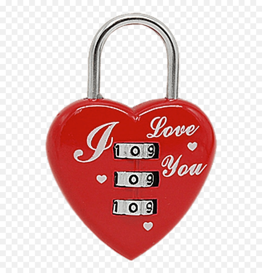 Heart Shaped Combination Lock Transparent Png - Stickpng Heart 3 Digit Padlock,Padlock Png