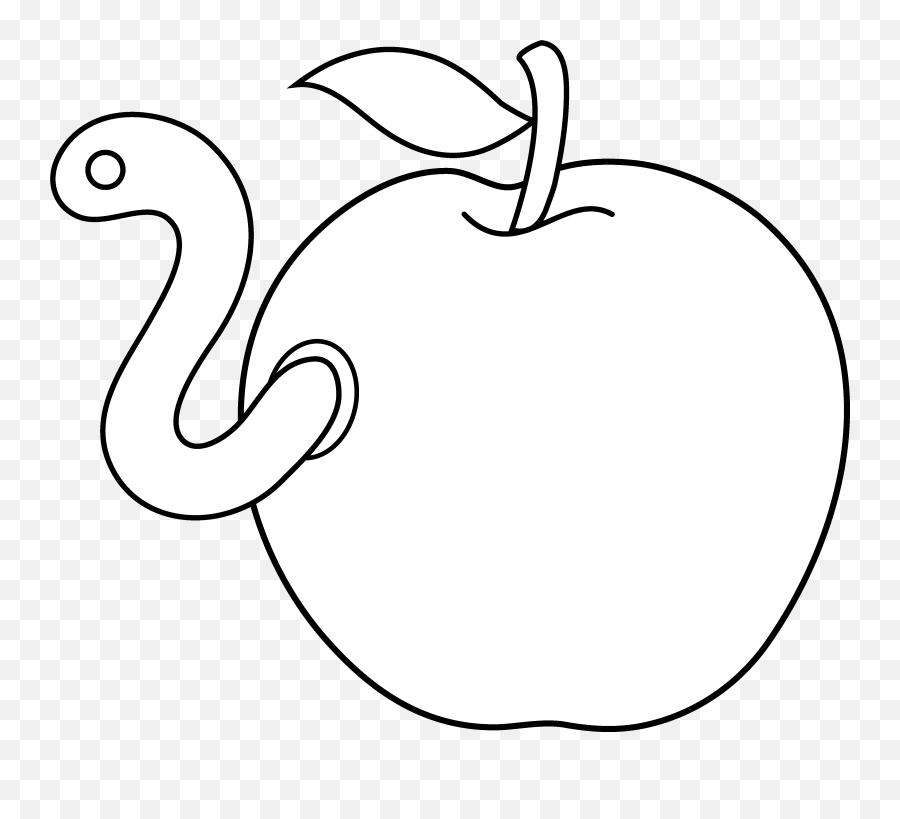 Apple Logo Clipart - Clip Art Library Cartoon Apple Black And White Png,Apple Logo Clipart