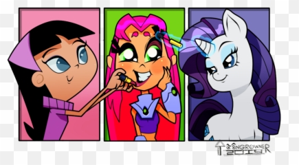 Toongrowner Lipstick Makeover Midriff Rarity Safe - Starfire Teen Titans Go Art Png,Starfire Png
