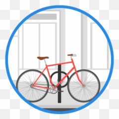 Download A Bike Parked To Rack - Merida Crossway Fixed Gear With Disc Brakes Png,Bike Rack Png