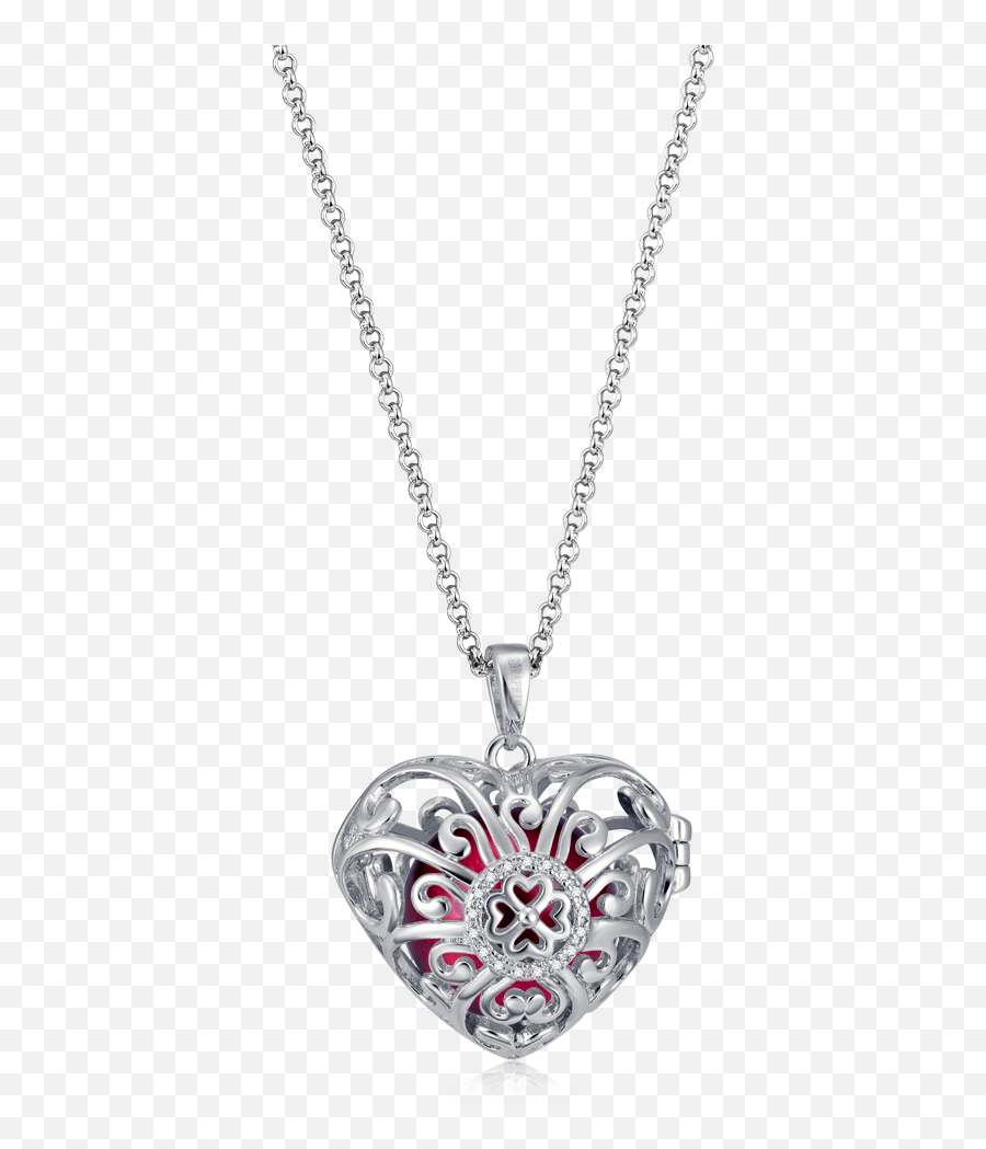 Download Seraphim Silver Heart Holder With Four Leaf Clover - Chopard Collier Coeur Or Jaune Png,Silver Heart Png