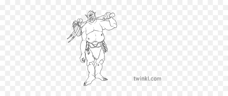 Cyclops Black And White 1 Illustration - Twinkl Cyclops Black And White Png,Cyclops Png