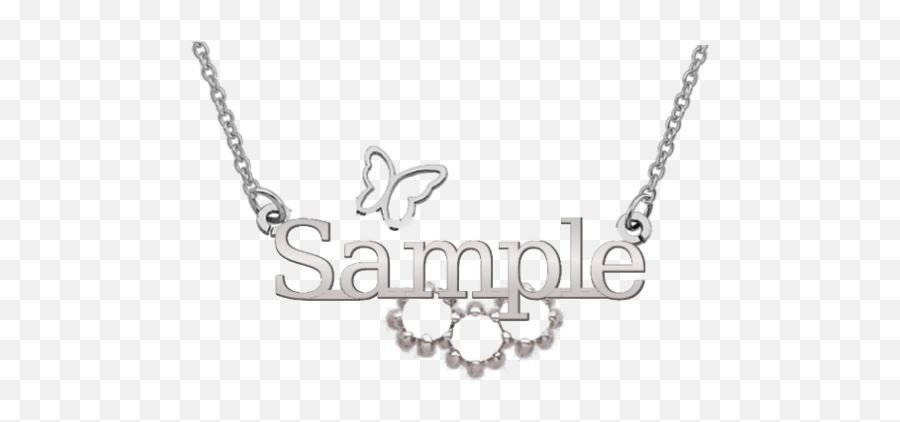 Birthstone And Butterfly Name Necklace - Solid Png,Butterfly Logo Name