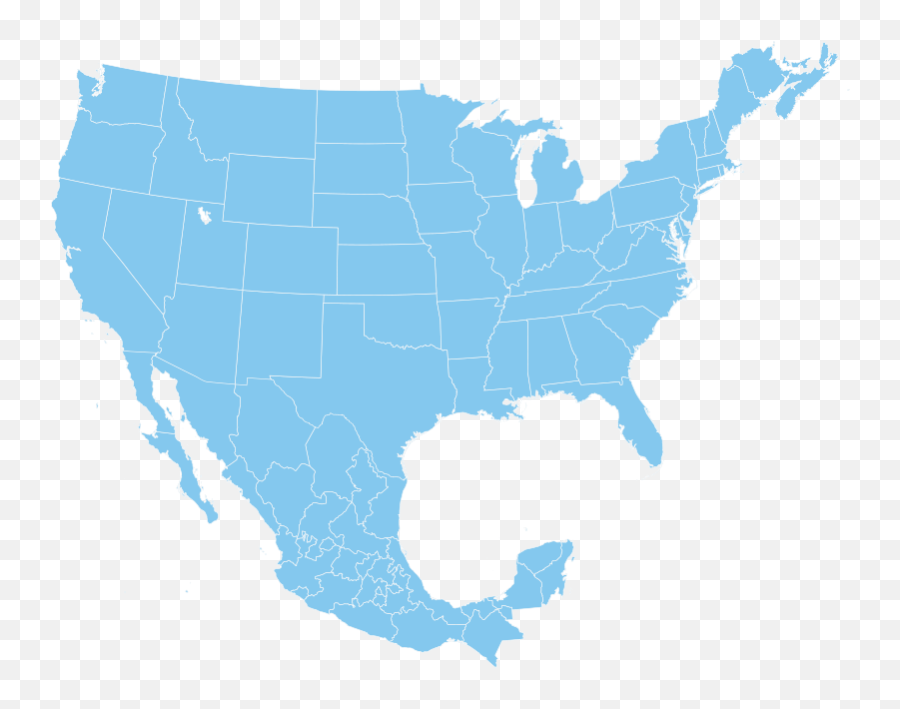 North America Officearrk Corporation - Outline Us And Mexico Map Png,North America Transparent