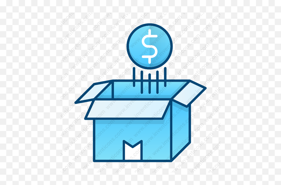 Download Money Coin Float Over Opened Box Vector Icon - Horizontal Png,Money Box Icon