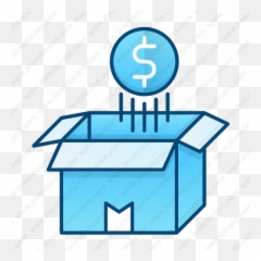 Download Money Coin Float Over Opened Box Vector Icon - Horizontal png