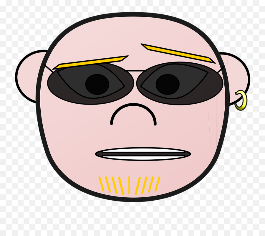 Bald Confused Dress - Up Head Free Vector Graphic On Pixabay Botak Kacamata Hitam Png,Bald Head Png