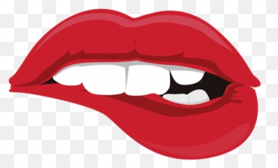 Cartoon Lips Png Picture - Biting