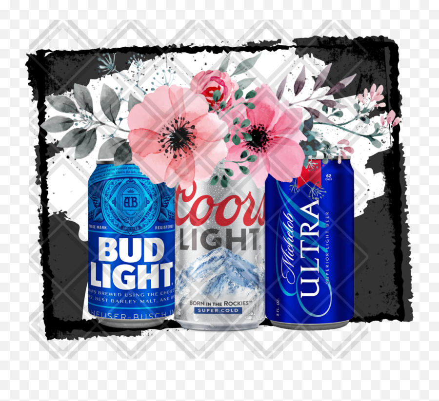 Download Beer Flower Blue Bottle Ultra Coors Light Bid - Beer With Flowers Svg Png,Bud Light Bottle Png