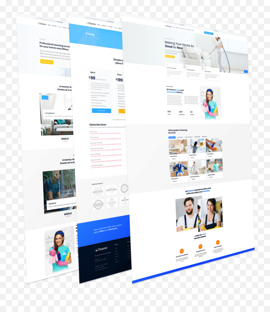 Cleaner - Cleaning Services Company Joomla Template Online Advertising Png,Cleaning Company Logos