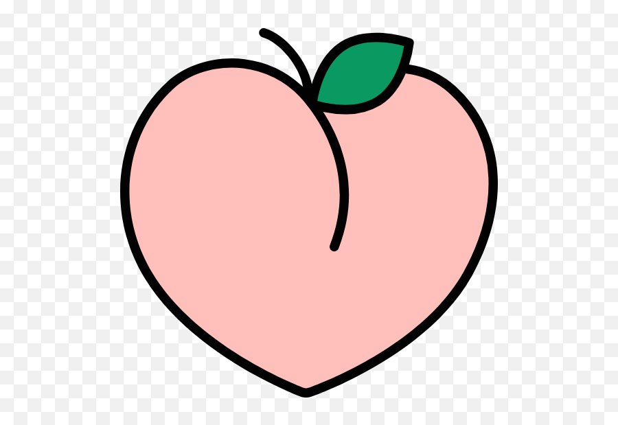 Outlined Peach Graphic - Circle Png,Peach Emoji Transparent