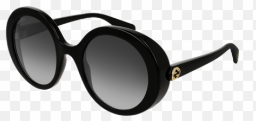 Gucci Logo Gg0367s 001 - 53mm Round Shield Sunglasses png