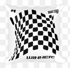 Checkered Abstract Racing Flag Throw Pillow - Clip Art png