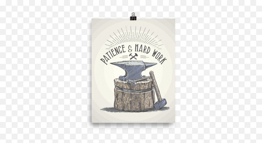 Download Anvil Patience And Hard Work - Sword Hammer Anvil Tattoo Png,Patience Png