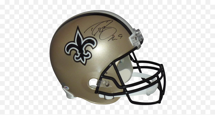 Drew Brees Autographed New Orleans Saints Deluxe Full - Size Replica Helmet Brees Holo Nfl Saints Helmet Png,Drew Brees Png