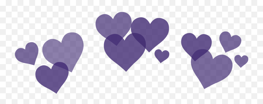 Purple Hearts Snapchat Filter Bynisha - Heart Crown Black Png,Snapchat Heart Filter Png