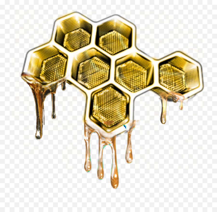 Honey Honeycomb Drip Drips Sticker - Bee Honeycomb Drawing Png,Honey Dripping Png