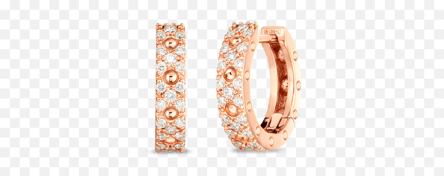 Roberto Coin 18k Gold U0026 Diamond Symphony Pois Moi 15mm Hoop - Solid Png,Gucci Icon Twirl Earrings