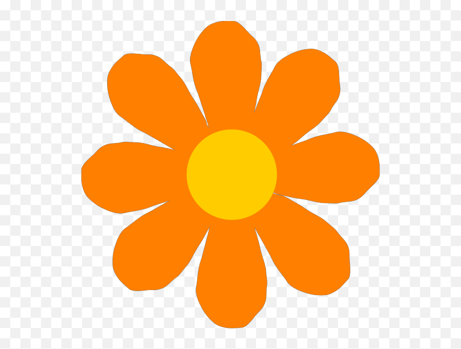 Orange Flower Png Svg Clip Art For Web - Download Clip Art Orange Flower Clipart,Flower Icon Set