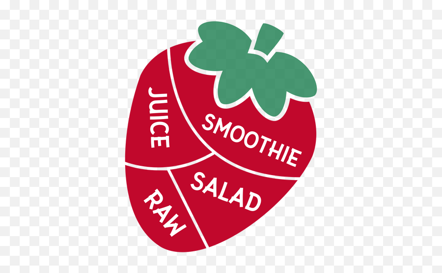 Strawberry Juice Smoothie Salad Raw Flat - Transparent Png Emblem,Raw Logo Png