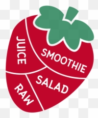Strawberry Juice Smoothie Salad Raw Flat - Transparent Png Emblem,Raw Logo Png