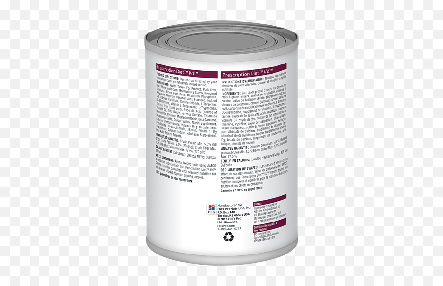 Hillu0027s Prescription Diet Canine Id Canned Food For Digestive Care - Hills I D Dog Feeding Guide Png,Canned Food Png