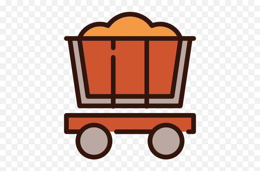 Western Working Mine Transport Wagon Cart Icon - Cartoon Mine Cart Transparent Background Png,Wagon Png