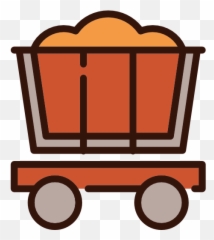 Western Working Mine Transport Wagon Cart Icon - Cartoon Mine Cart Transparent Background Png,Wagon Png