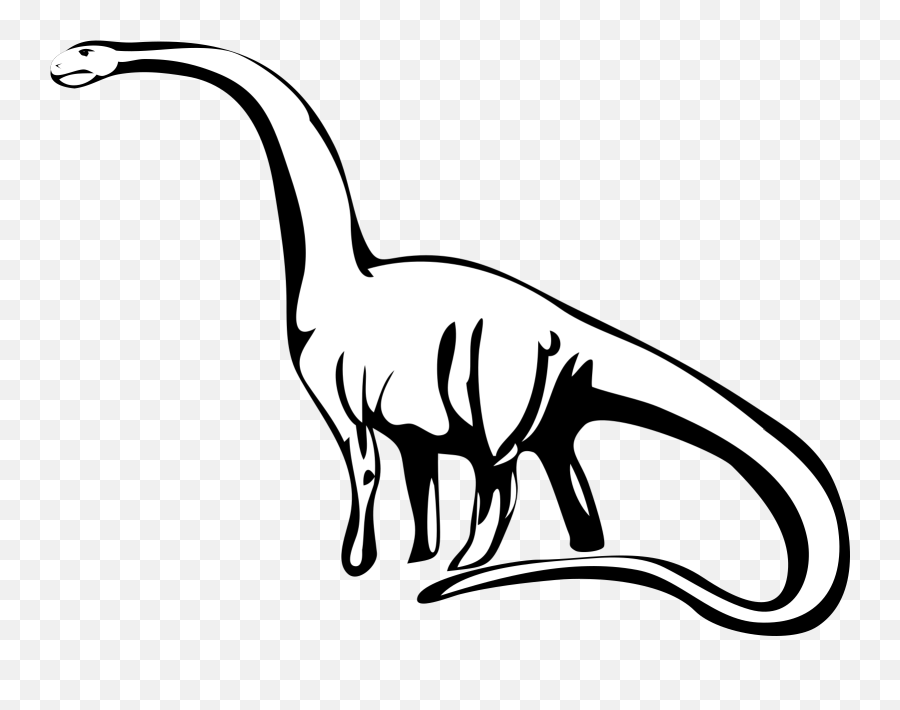 Dinosaur Outline Svg Vector Clip Art - Svg Brontosaurus Clipart Black And  White Png,Transparent Dinosaur - free transparent png images 