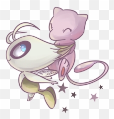 Celebi And Mew Two U0027pixieu0027 Pokémon - Mew And Celebi Full Pokemon Mew X Celebi Png,Mew Png