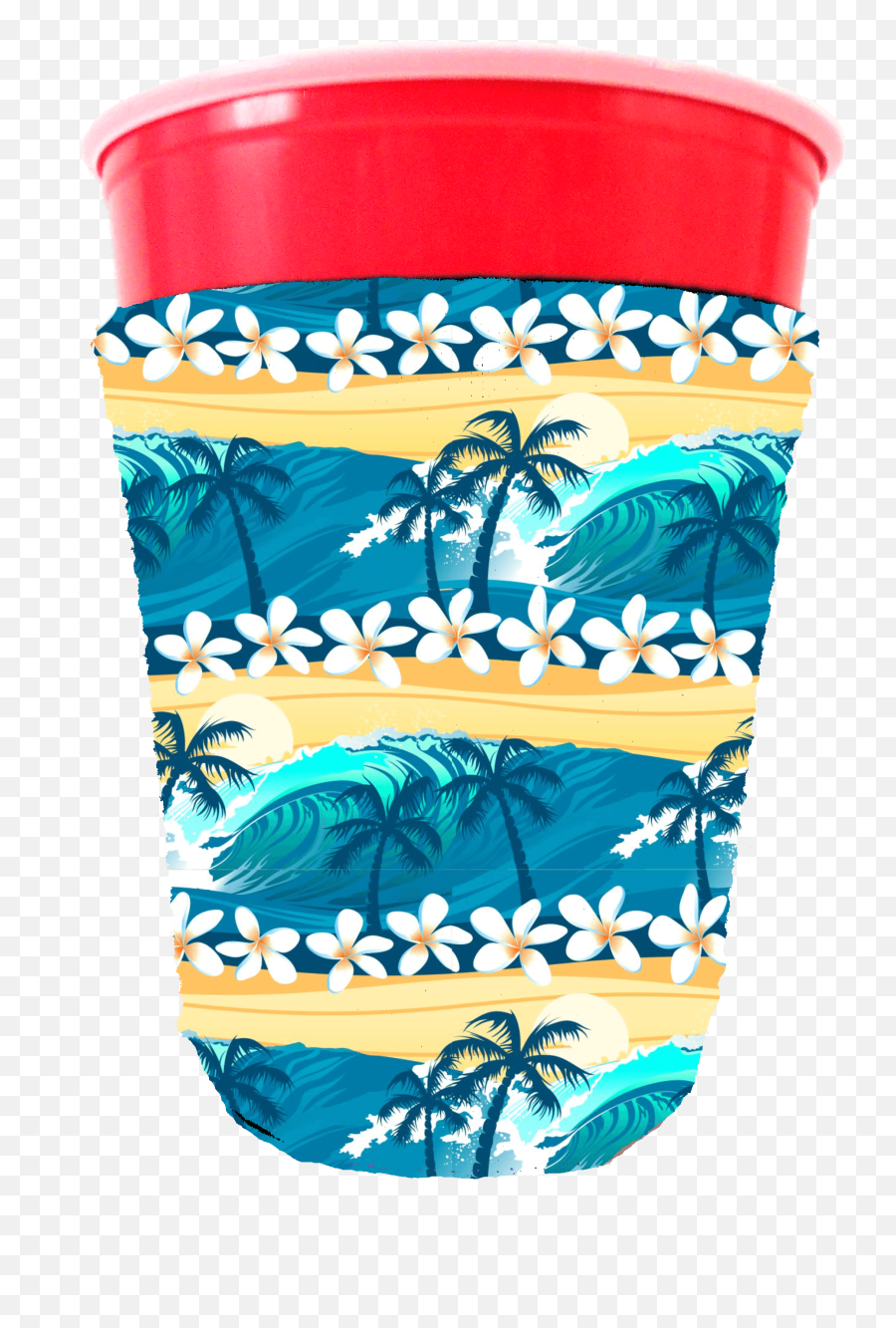 Coolie Junction Tropical Waves Beach Pattern Solo Cup - Walmartcom Surfing Pattern Png,Solo Cup Png