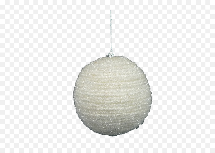 45 White Tinsel Ball Ornament - Lampshade Png,Tinsel Png