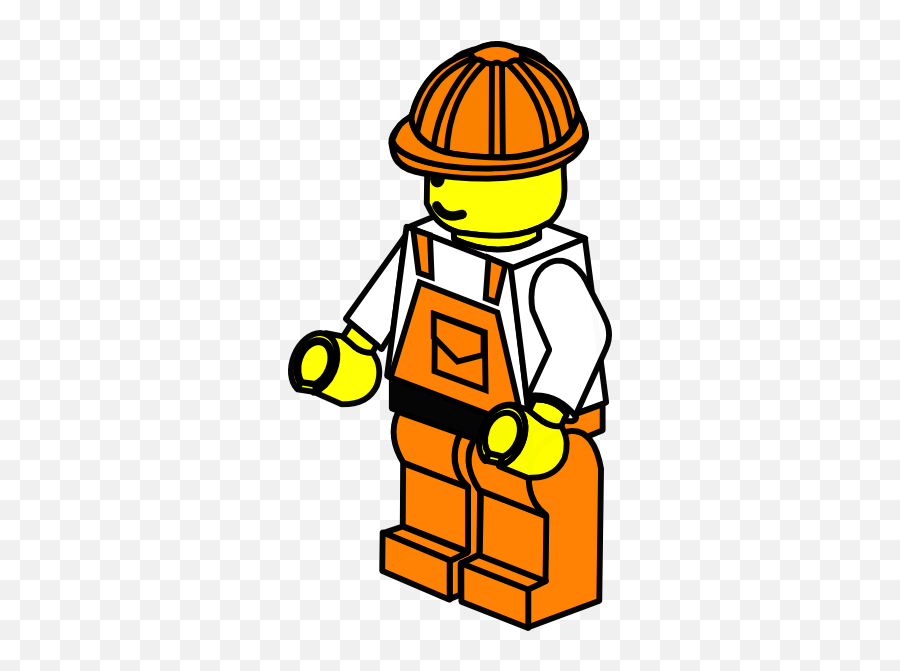 Lego Construction Worker Clip Art - Vector Clip Legos Black And White Png,Construction Clipart Png
