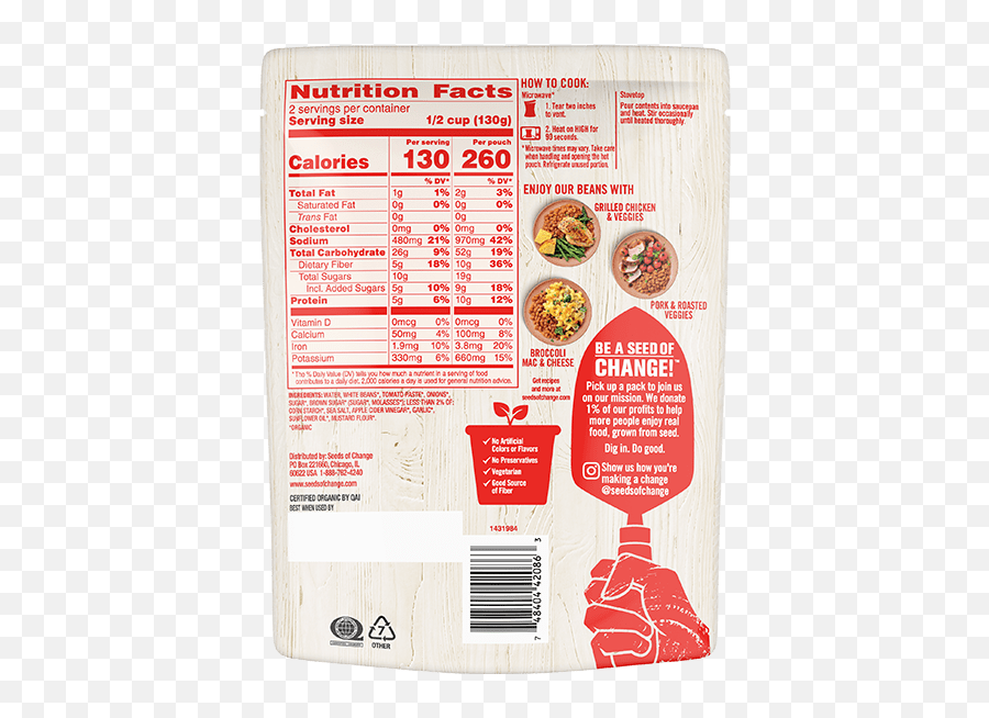 Seeds Of Change Organic Vegetarian Baked Beans - Nutrition Facts Png,Baked Beans Png