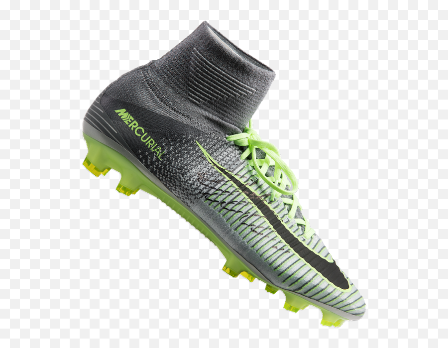 Cristiano Ronaldo Signed Grey Nike Mercurial Superfly V Cr7 Hightop Boot - Cr7 Cleats Transperant Background Png,Cr7 Png
