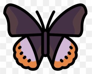 Butterfly Top View Black Silhouette - Girly png