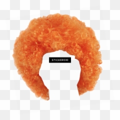 Wig Orange Curly - Curly Afro Fancy Dress Wigs Funky Disco Transparent Background Clown Wig Png,Wigs Png